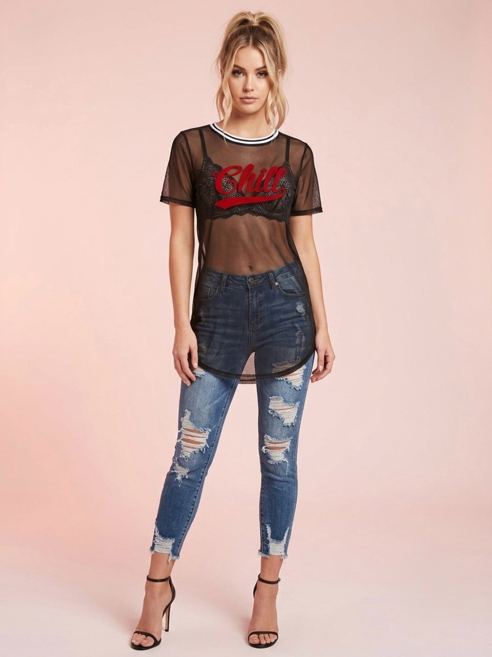 Fashion Nova Sheer Oversized Sheer Too
